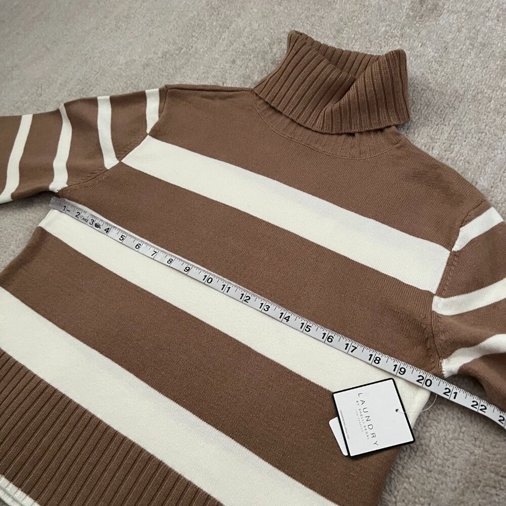 NWT Laundry by Shelli Segal Chunky Stripe Turtleneck Knit Sweater XS - Picture 6 of 9